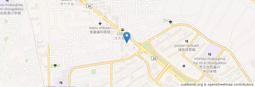 Mapa de ubicacion de むかいじま病院 en Japão, 京都府, Quioto, 伏見区.