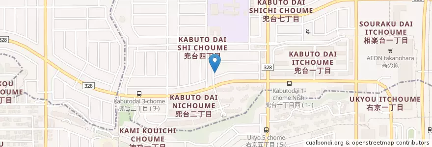 Mapa de ubicacion de 木津兜台郵便局 en اليابان, 京都府, 木津川市.
