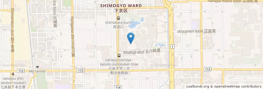 Mapa de ubicacion de 本願寺中央幼稚園 en 일본, 교토부, 京都市, 下京区.