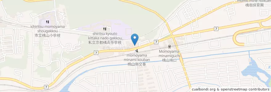 Mapa de ubicacion de 桃仁会病院 en Jepun, 京都府, 京都市, 伏見区.