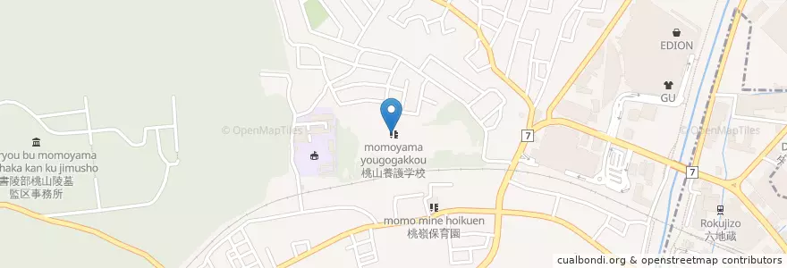 Mapa de ubicacion de 桃山養護学校 en ژاپن, 京都府, 京都市, 伏見区.