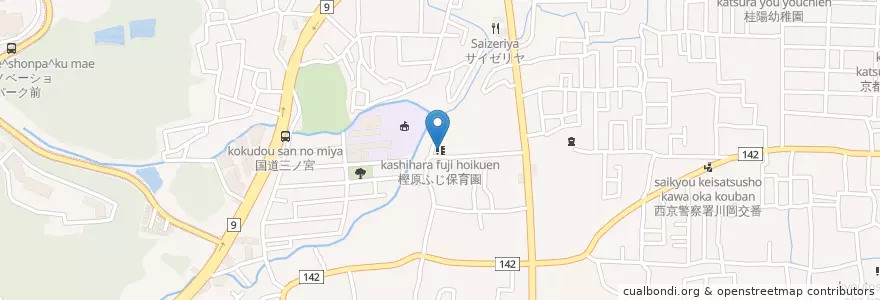 Mapa de ubicacion de 樫原ふじ保育園 en ژاپن, 京都府, 京都市, 西京区.