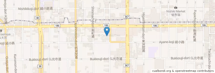 Mapa de ubicacion de 池坊短期大学 en 일본, 교토부, 京都市, 中京区.