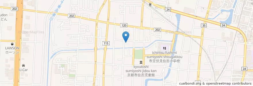 Mapa de ubicacion de 清水会京都伏見しみず病院 en Japão, 京都府, Quioto, 伏見区.