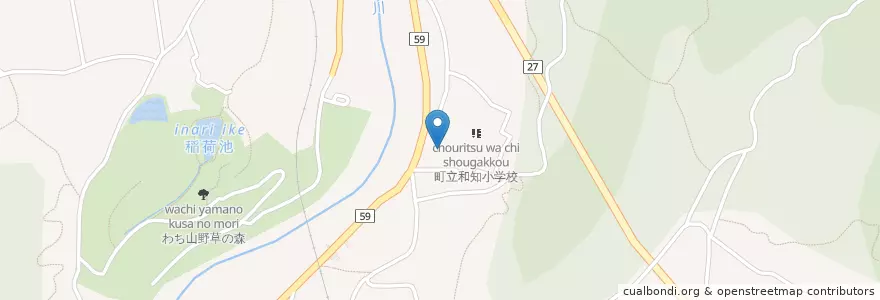Mapa de ubicacion de 町立和知小学校 en Japan, 京都府, 船井郡, 京丹波町.