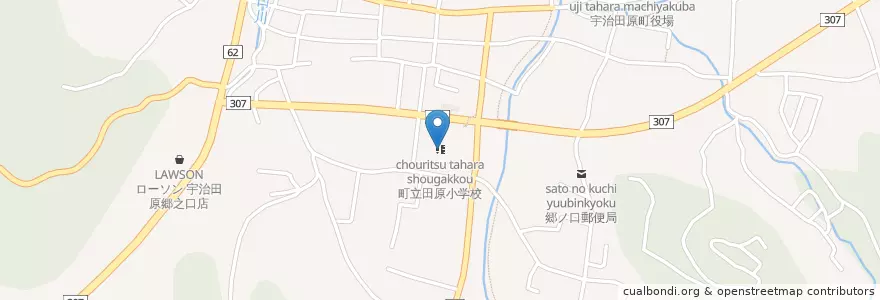 Mapa de ubicacion de 町立田原小学校 en Japão, 京都府, 綴喜郡, 宇治田原町.
