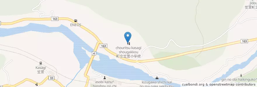 Mapa de ubicacion de 町立笠置小学校 en 日本, 京都府, 相楽郡, 笠置町.