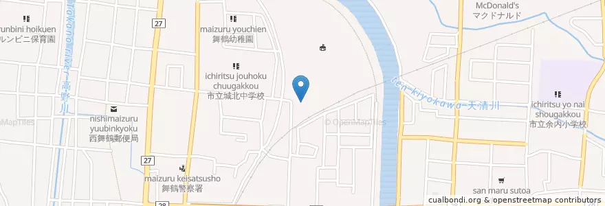 Mapa de ubicacion de 盲学校舞鶴分校 en Giappone, Prefettura Di Kyoto, 舞鶴市.