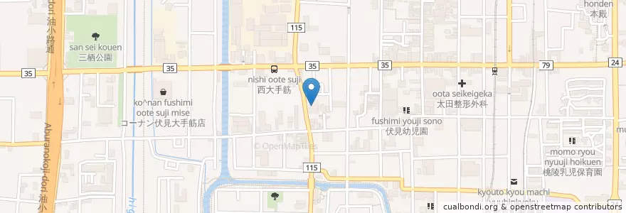 Mapa de ubicacion de 伏見桃山総合病院 en Japonya, 京都府, 京都市, 伏見区.