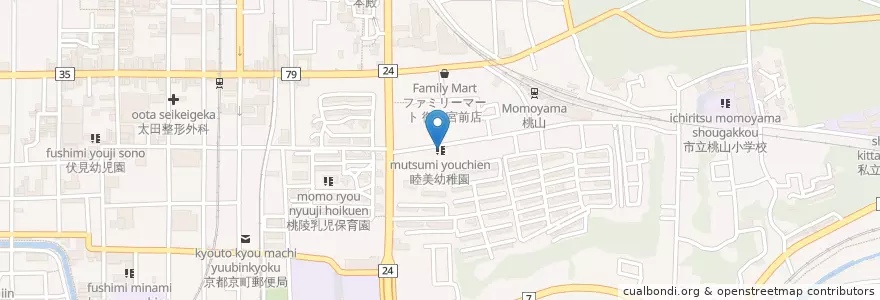 Mapa de ubicacion de 睦美幼稚園 en Japão, 京都府, Quioto, 伏見区.