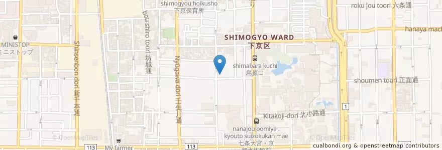 Mapa de ubicacion de 知真保育園 en Japan, Kyoto Prefecture, Kyoto, Shimogyo Ward.