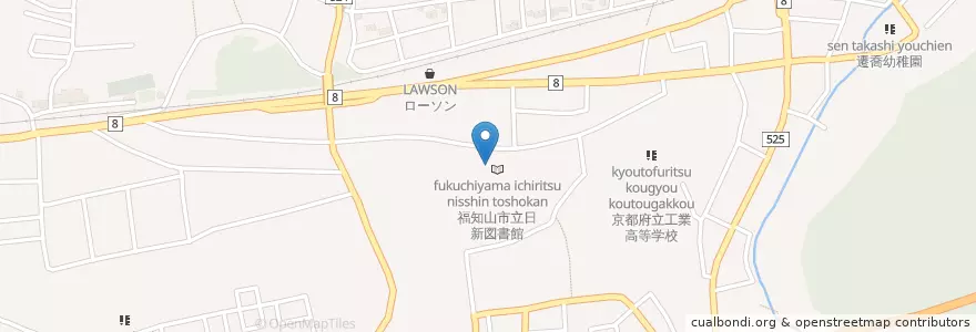 Mapa de ubicacion de 福知山市立日新図書館 en اليابان, 京都府, 福知山市.