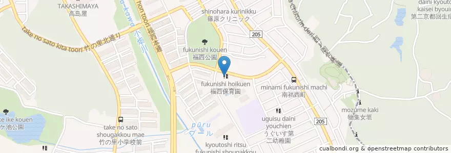 Mapa de ubicacion de 福西保育園 en 日本, 京都府, 京都市, 西京区.