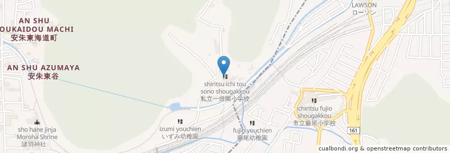 Mapa de ubicacion de 私立一燈園中学校 en اليابان, 京都府, 京都市, 山科区.