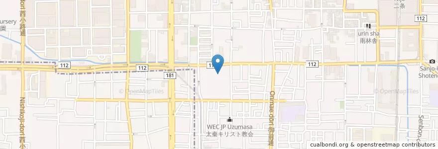 Mapa de ubicacion de 私立両洋中学校(休校中) en اليابان, 京都府, 京都市, 中京区.