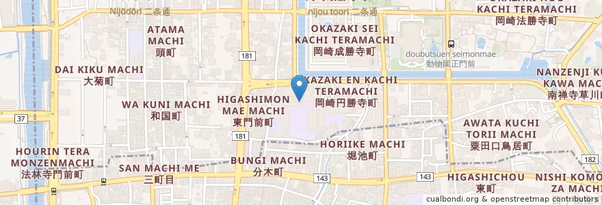 Mapa de ubicacion de 私立京都文教中学校 en Japan, Präfektur Kyōto, 京都市, 左京区.
