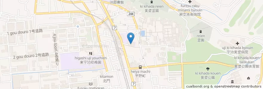 Mapa de ubicacion de 私立京都芸術高等学校 en Japonya, 京都府, 宇治市.