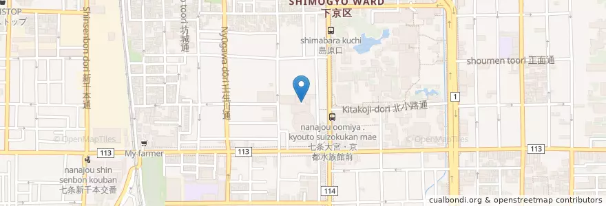 Mapa de ubicacion de 私立平安中学校 en Japon, Préfecture De Kyoto, 京都市, 下京区.