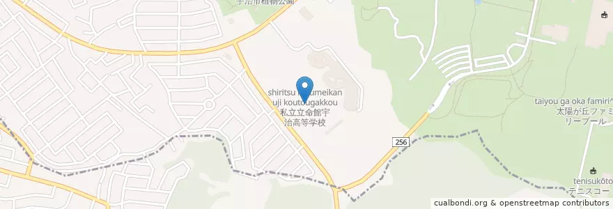 Mapa de ubicacion de 私立立命館宇治中学校 en Jepun, 京都府, 宇治市.