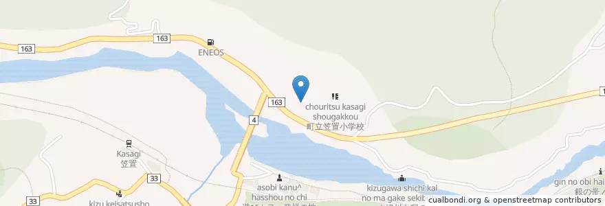 Mapa de ubicacion de 笠置町役場 en اليابان, 京都府, 相楽郡, 笠置町.