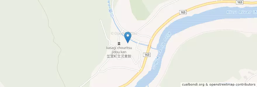 Mapa de ubicacion de 笠置第二保育所 en Japan, Präfektur Kyōto, 相楽郡, 笠置町.