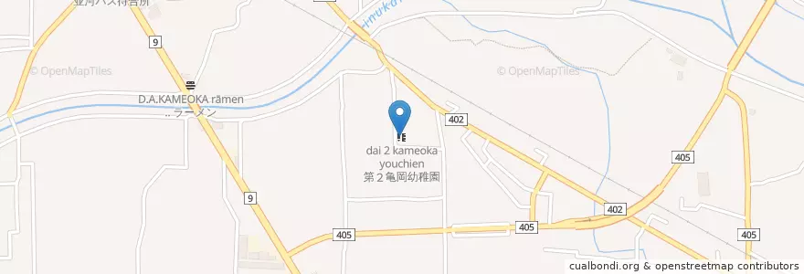 Mapa de ubicacion de 第２亀岡幼稚園 en Japon, Préfecture De Kyoto, 亀岡市.