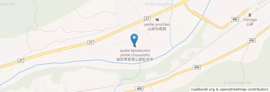 Mapa de ubicacion de 綾部警察署山家駐在所 en Japan, Präfektur Kyōto, 綾部市.