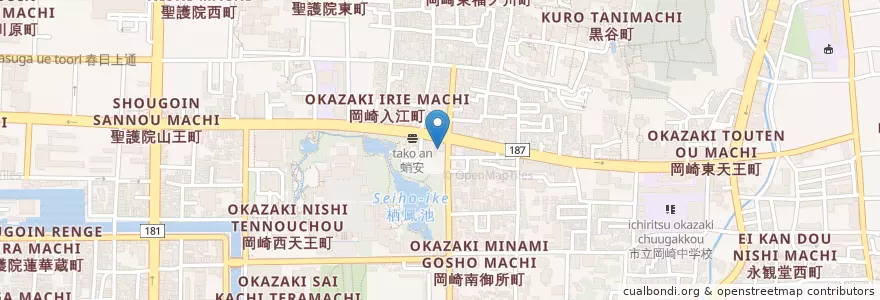 Mapa de ubicacion de 聖マリア幼稚園 en 일본, 교토부, 京都市, 左京区.
