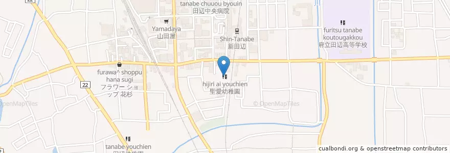 Mapa de ubicacion de 聖愛幼稚園 en Japón, Prefectura De Kioto, 京田辺市.