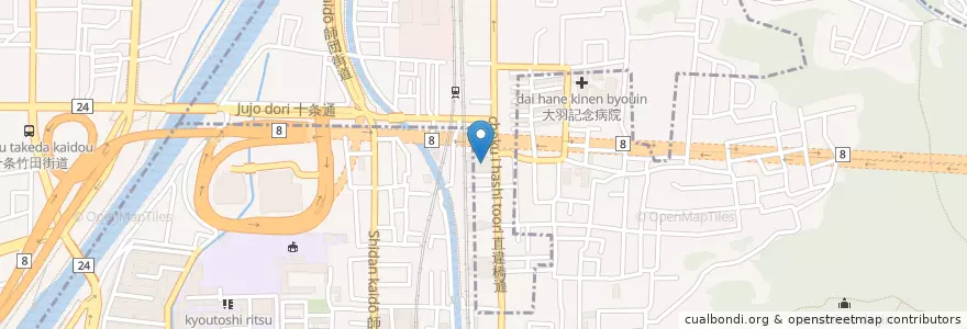 Mapa de ubicacion de 育生会第二久野病院 en 日本, 京都府, 京都市, 伏見区.