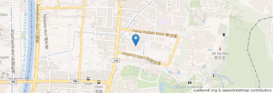 Mapa de ubicacion de 華頂短期大学附属幼稚園 en 일본, 교토부, 京都市, 東山区.