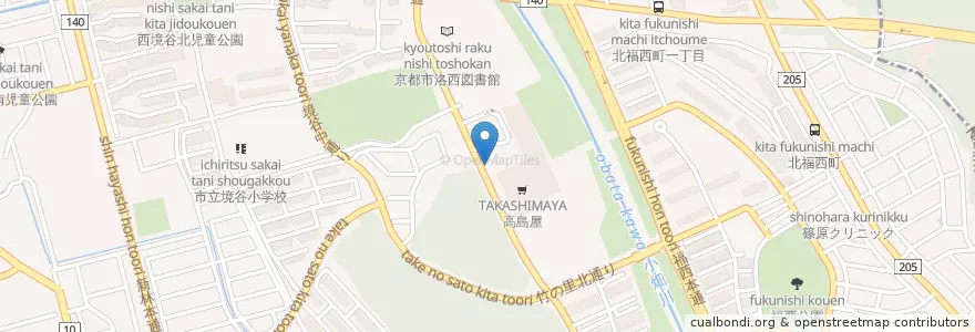 Mapa de ubicacion de 西京警察署洛西交番 en 일본, 교토부, 京都市, 西京区.