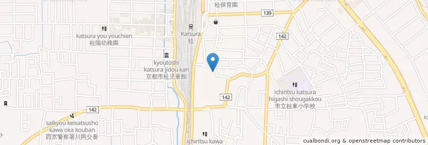 Mapa de ubicacion de 西山幼稚園 en Japan, 京都府, Kioto, 西京区.