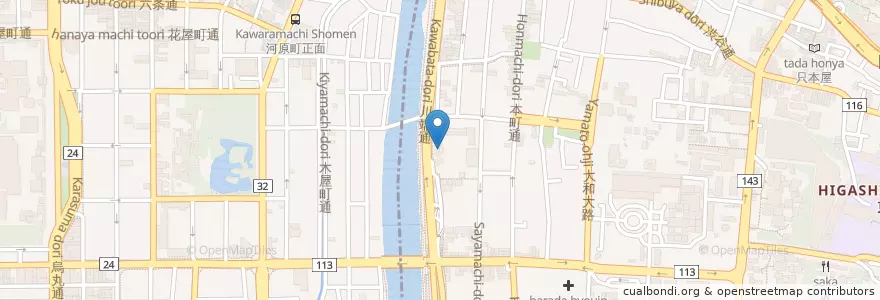 Mapa de ubicacion de 貞教幼稚園(休園中) en Japon, Préfecture De Kyoto, 京都市, 下京区.