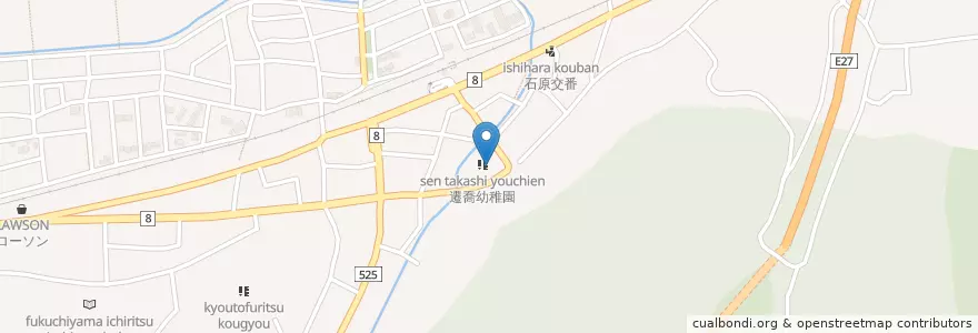 Mapa de ubicacion de 遷喬幼稚園 en Japonya, 京都府, 福知山市.