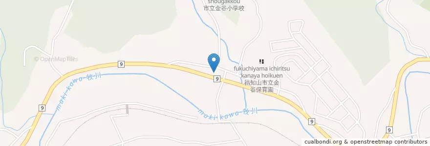 Mapa de ubicacion de 金谷郵便局 en 日本, 京都府, 福知山市.