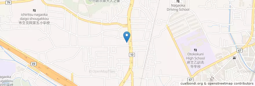 Mapa de ubicacion de 長岡京花山郵便局 en اليابان, 京都府, 長岡京市.