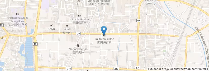 Mapa de ubicacion de 開田保育所 en 日本, 京都府, 長岡京市.