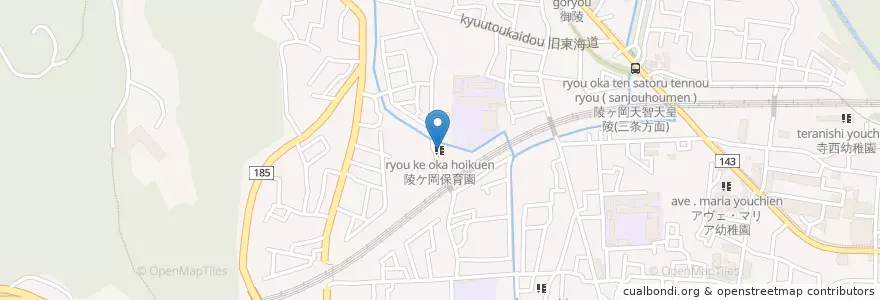 Mapa de ubicacion de 陵ケ岡保育園 en Japão, 京都府, Quioto, 山科区.
