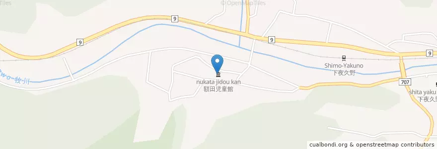 Mapa de ubicacion de 額田児童館 en 日本, 京都府, 福知山市.