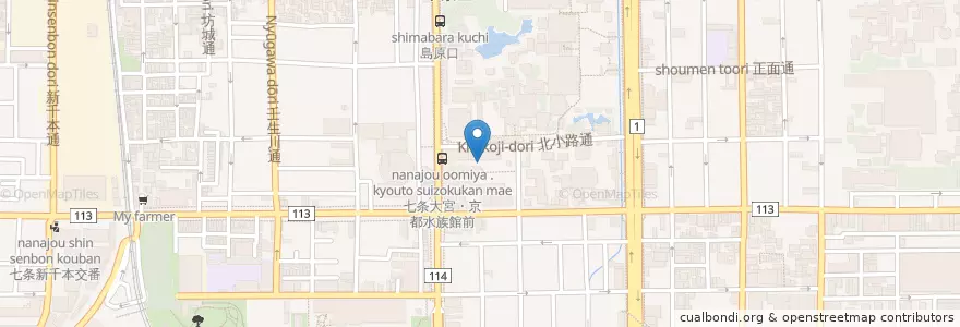 Mapa de ubicacion de 龍谷大学（文学部） en Japon, Préfecture De Kyoto, 京都市, 下京区.