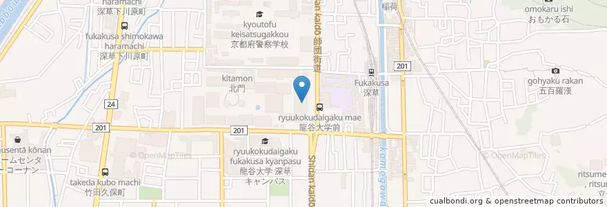Mapa de ubicacion de 龍谷大学（法学部） en Giappone, Prefettura Di Kyoto, Kyoto, 伏見区.