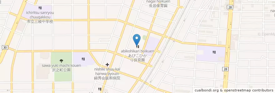 Mapa de ubicacion de あびこひかり保育園 en Jepun, 大阪府, 大阪市, 住吉区.