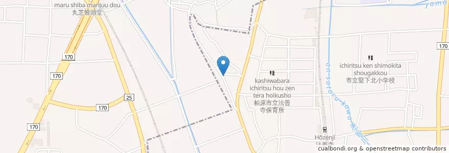 Mapa de ubicacion de かしわ保育園 en 日本, 大阪府, 八尾市.