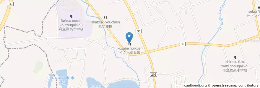 Mapa de ubicacion de くさべ保育園 en Jepun, 大阪府, 堺市, 西区.