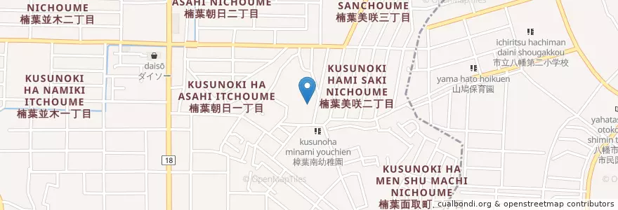 Mapa de ubicacion de くずは光の子保育園 en Japão, 大阪府, 枚方市.