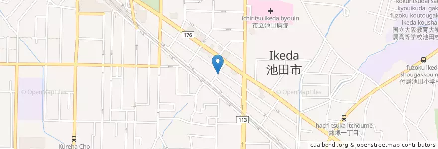 Mapa de ubicacion de さつき保育園 en 日本, 大阪府, 池田市.