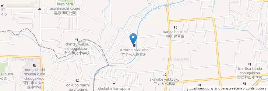 Mapa de ubicacion de すずらん保育所 en Japan, Osaka Prefecture, Neyagawa.