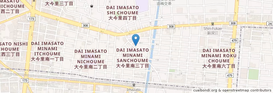 Mapa de ubicacion de つみき保育園 en 일본, 오사카부, 오사카, 東成区.