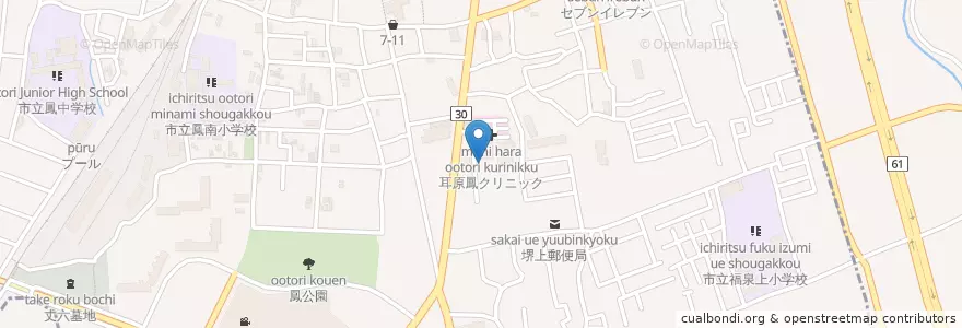 Mapa de ubicacion de ひまわり保育園 en 일본, 오사카부, 사카이시, 西区.